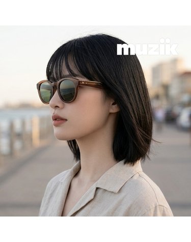 뮤지크 FUNKY SOUL 04 펑키 소울 라운드 뿔테 오버 레트로 프랑스 패션 선글라스