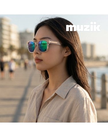 뮤지크 HIPHOP 06 GR 힙합 스퀘어 뿔테 미러 오버 프랑스 패션 선글라스