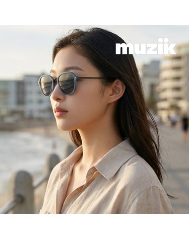 뮤지크 NOOK 17 B 누크 라운드 콤비 보잉 레트로 경량성 패션 선글라스