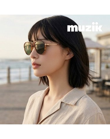 뮤지크 SHUFFLE 03 G 셔플 라운드 보잉 오버 경량성 패션 선글라스