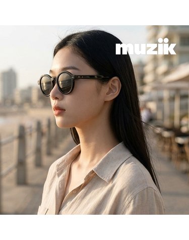 뮤지크 WOOGIE 01 우기 라운드 뿔테 오버 레트로 프랑스 패션 선글라스