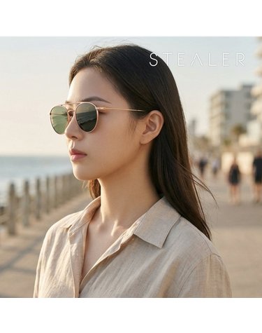 스틸러 INDIGO 02 인디고 라운드 투브릿지 티타늄 보잉 패션 선글라스