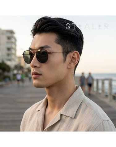 스틸러 INDIGO 06 인디고 라운드 투브릿지 티타늄 보잉 패션 선글라스