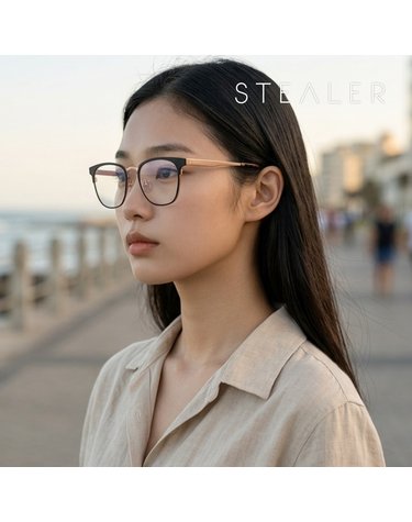 스틸러 FIN 08 핀 스퀘어 스틸 플랫 프레임 패션안경테