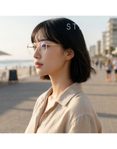 스틸러 LOWGAUGE 02 로우게이즈 라운드 반무테 스틸 경량성 패션안경테