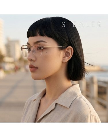 스틸러 LOWGAUGE 03 로우게이즈 라운드 반무테 스틸 경량성 패션안경테
