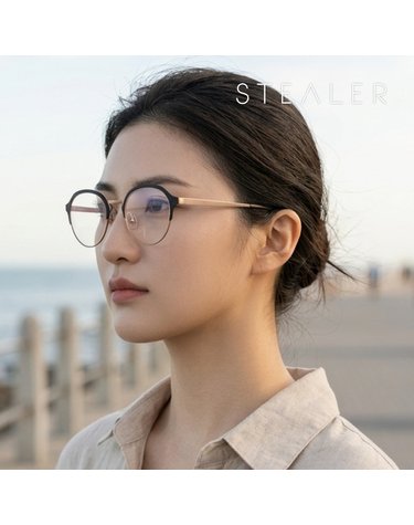 스틸러 RAW 13 로우 라운드 하금테 콤비 스틸 패션안경테