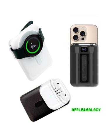 머레이 스탠드형 맥세이프 3in1 보조배터리 10000mAh 고속 유 무선충전 애플워치 갤럭시워치 8핀 C타입 M-DOC