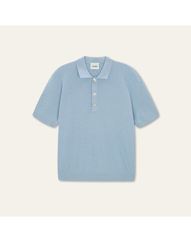 [카니] HALF SLEEVE COLLAR SWEATER (Sky Blue)