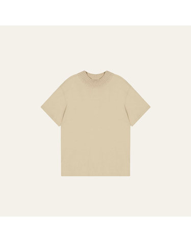 [카니] Ribbed Collar Tee (Beige)