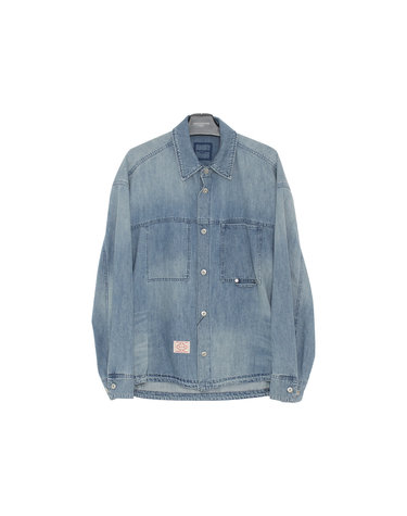 우영미  메탈로고  워싱 데님 셔츠 자켓 W261SH24983L