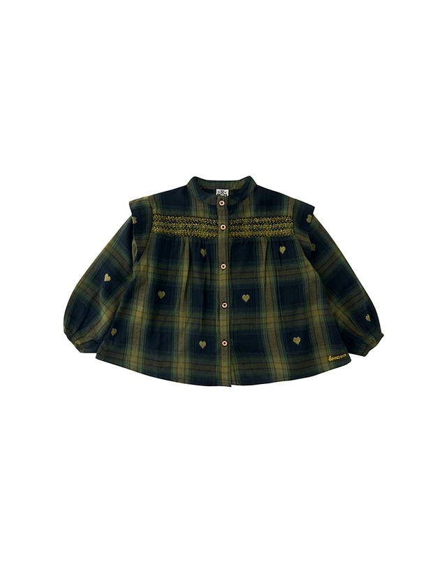 봉통 [BONTON] 봉통 DR체크하트블라우스 (75A7T-310-04) 착용컷