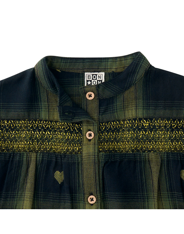 봉통 [BONTON] 봉통 DR체크하트블라우스 (75A7T-310-04) 착용컷