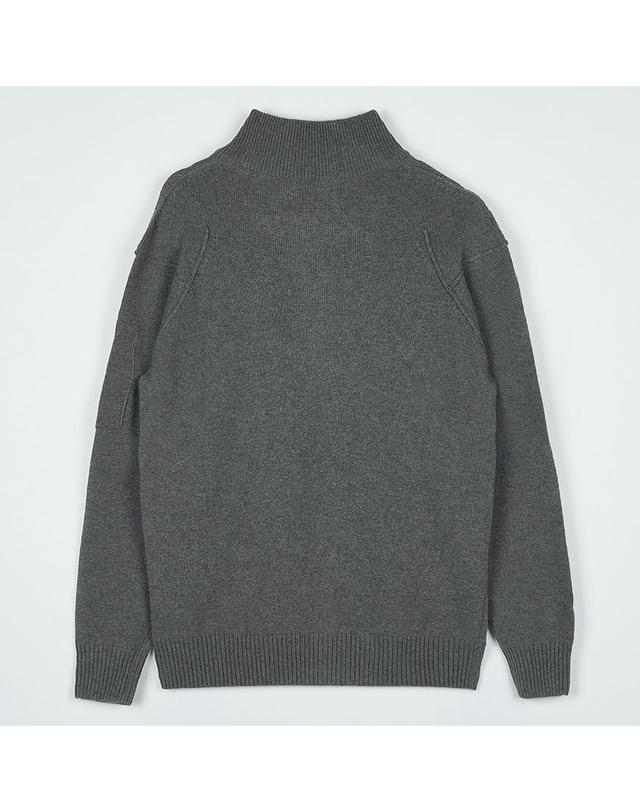 씨피컴퍼니 [CP컴퍼니] FW25 남성 램스울 반집업 니트 19CMKN709A 110149A 921 착용컷