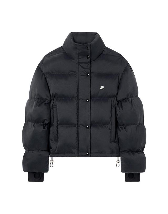 꾸레쥬 [꾸레쥬] FW25 여성 로고 자수 패딩 자켓 323CMA106PL0112 9999 착용컷