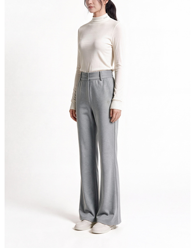 더 시에나 라이프 더블 모크넥 티셔츠 (WOMEN)_PWTS6C0003_OW 착용컷