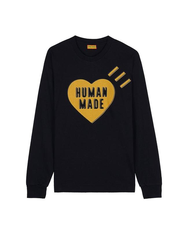 휴먼메이드 [휴먼메이드] FW25 남성 그래픽 롱슬리브 티셔츠 HM30CS044 BLACK 착용컷