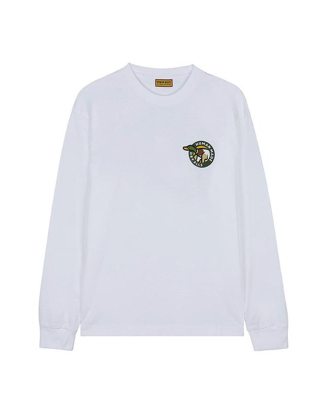 휴먼메이드 [휴먼메이드] FW25 남성 그래픽 롱슬리브 티셔츠 HM30CS045 WHITE 착용컷