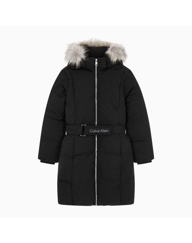 CLASSIC BELTED FUR COAT Black_CKJ4C4O4012