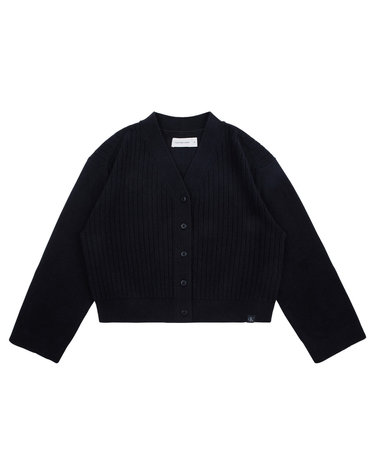MOCK RIB CARDIGAN Ck Black