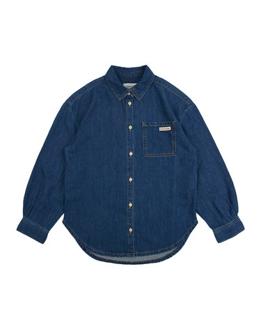 OVERSIZED TENCEL SHIRT MID BLUE Mid Blue Tencel