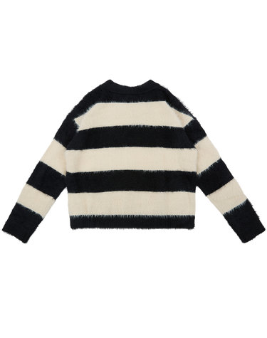 CK STRIPE CN SWEATER Whitecap Gray / Ck Black