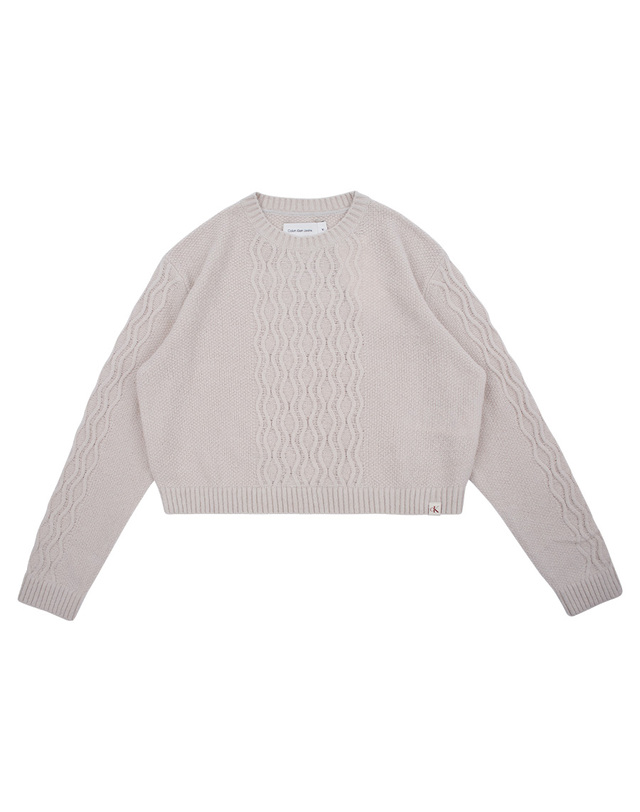 캘빈클라인 키즈 캘빈클라인키즈 CABLE SWEATER Chateau Gray 착용컷