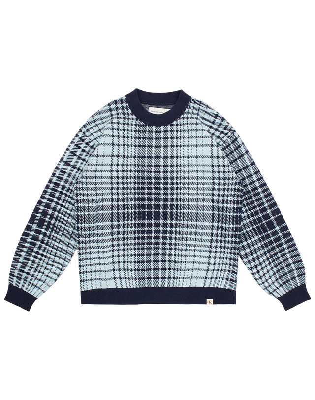 캘빈클라인 키즈 캘빈클라인키즈 RELAXED CHECKED SWEATER Peacoat 착용컷