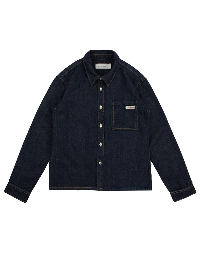캘빈클라인 키즈 캘빈클라인키즈 REGULAR TENCEL SHIRT DARK Dark Blue Rinse Tencel 착용컷