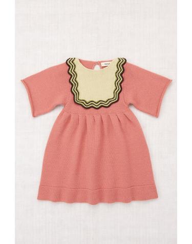 미샤앤퍼프 25FW 키즈 니트원피스 CHEVRON BIB DRESS-ROSEWOOD K1132F25-641