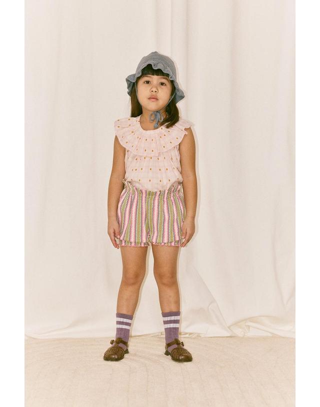 미샤앤퍼프 미샤앤퍼프 26SS 키즈 숏 팬츠 BUBBLE SHORT K3027S26-0C3 착용컷