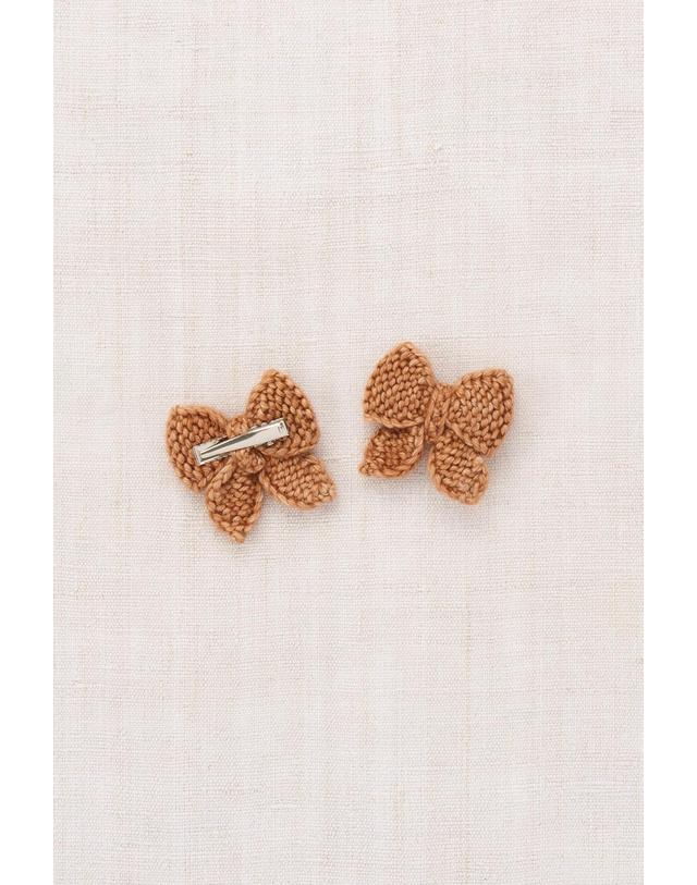 미샤앤퍼프 미샤앤퍼프 26FW 키즈 헤어핀 세트 BABY PUFF BOW SET K1039F26-680 크림 착용컷