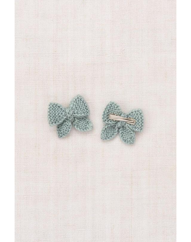 미샤앤퍼프 미샤앤퍼프 26FW 키즈 헤어핀 세트 BABY PUFF BOW SET K1039F26-1A5 크림 착용컷