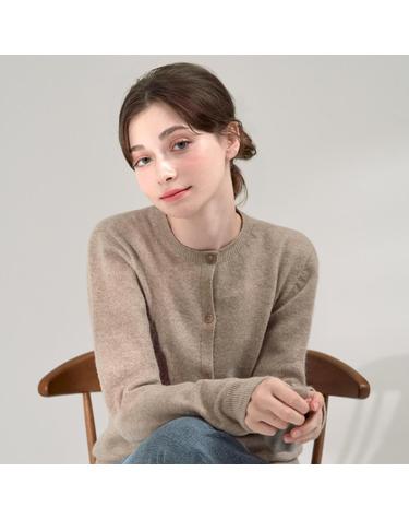 베이직 라운드 니트 가디건 옐로우베이지 BRC722(CASHMERE 10% WOOL 90%)