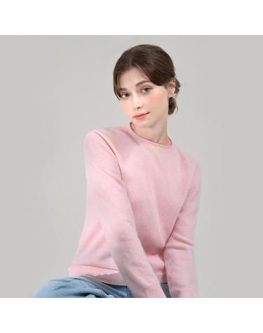 베이직 라운드 넥 풀오버 베이비 핑크 BRF703 (CASHMERE 10% WOOL 90%)