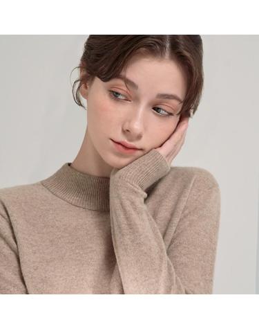 베이직 터틀넥 풀 오버 옐로우베이지 BTF712 (CASHMERE 10% WOOL 90%)