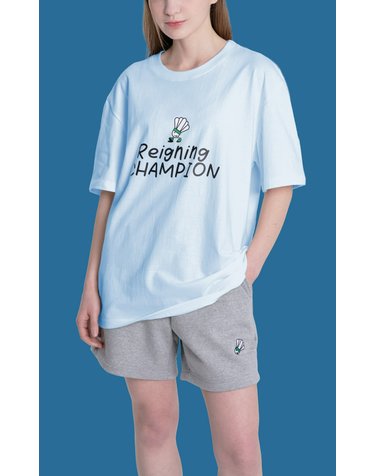 메스타리 배드민턴 RC T-SHIRT 남여공용 오버핏 반팔티 스카이블루 CT3003