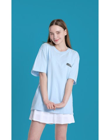 메스타리 배드민턴 SMASH T-SHIRT 남여공용 오버핏 반팔티 스카이블루 CT3006