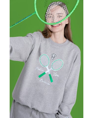 메스타리 배드민턴 RACKET X SWEATSHIRT(맨투맨) 그레이 CM1105