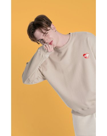 메스타리 배드민턴 LOVER SWEATSHIRT(맨투맨) 베이지 CM1108