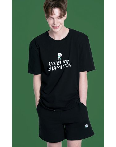 메스타리 배드민턴 RC T-SHIRT 남여공용 오버핏 반팔티 블랙 CT3001