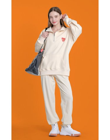 메스타리 배드민턴 LOVER HALF ZIPUP (남녀공용 반집업) 크림 CZ1205