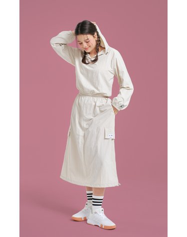 나일론 카고 롱스커트 크림  DS0106