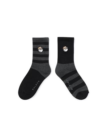 [밀라코/국내발송] 말본골프 버킷 스트라이프 크루 삭스 BLACK M5343PSC03BLK