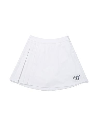 [밀라코/국내발송] 말본골프 부분플리츠 레터링 스커트 M5122PSK11OWT