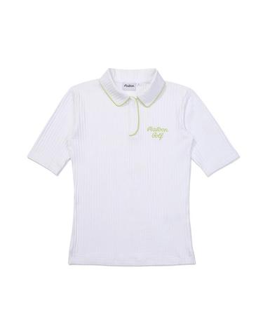 [밀라코/국내발송] 말본골프 에리 로고 포인트 카라 티셔츠 OFF WHITE M5222PTS55OWT