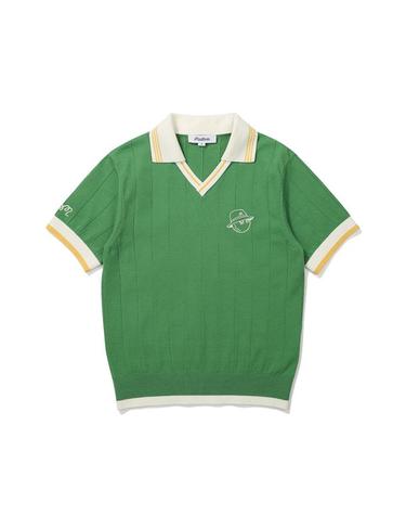 [밀라코/국내발송] 말본골프 변형에리 스트라이프 조직 반팔 니트 MINT GREEN M5122PKT12MNT