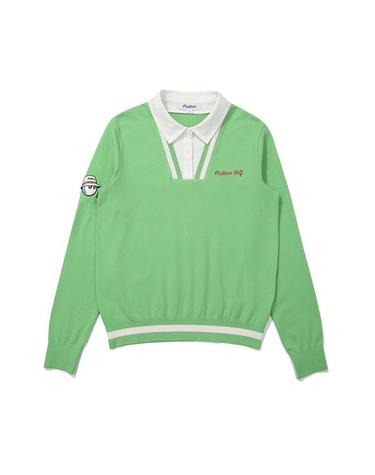 [밀라코/국내발송] 말본골프 이중 카라 롱슬리브 니트 MINT GREEN M5122PKT11MNT