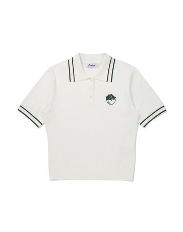 [밀라코/국내발송] 말본골프 컬러 팁 카라 하프슬리브 니트 OFF WHITE M5322PKT12OWT