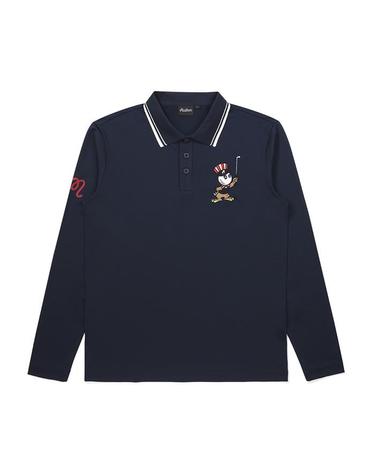 [밀라코/국내발송] 말본골프 앞가슴 버킷 포인트 긴팔 폴로 티셔츠 NAVY M5321PTL22NVY